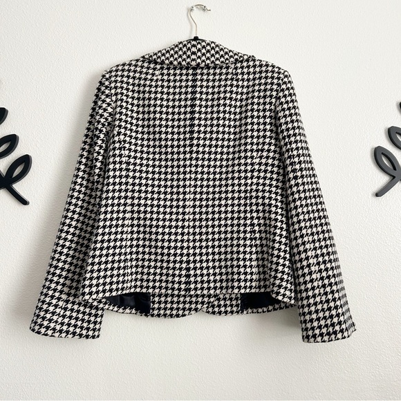 Pendleton Houndstooth Black and White Wool Pea Coat | Size 14 - Picture 3 of 5